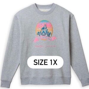 Stoney Clover Disney Pullover Sweatshirt Grey Castle Crewneck Embroidered